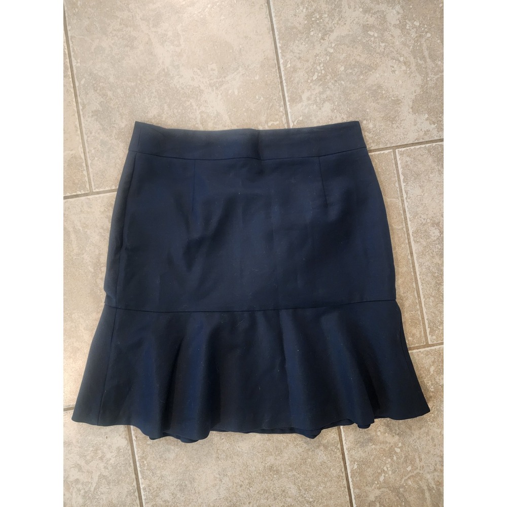 Banana Republic Navy Blue Flounce Hem Ruffle Mini Skirt Size 6